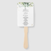 Éventail Aquarelle moderne Branche des Feuilles verts (Devant)