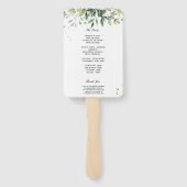 Éventail Aquarelle moderne Branche des Feuilles verts (Dos)