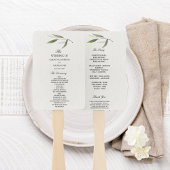 Éventail Aquarelle moderne Branche d'olive verte