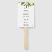 Éventail Aquarelle moderne Citrons et feuilles jaunes (Dos)