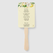 Éventail Aquarelle moderne Pastel Citrons jaunes & Feuille (Dos)