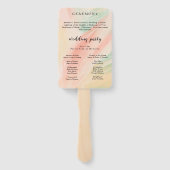 Éventail Aquarelle moderne | Programme de mariage Turquoise (Dos)