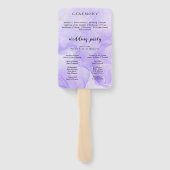 Éventail Aquarelle moderne | Programme de mariage Turquoise (Dos)