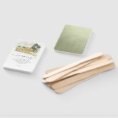 Éventail Aquarelle Paysage Mariage Sage Green ID786 (Non-assemblé)