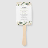 Éventail Aquarelle Peonies blanches et Mariage Rose Frame (Devant)