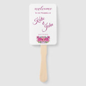 Éventail Aquarelle Pink Flower Bouquet-Wedding Programme- (Devant)