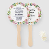 Éventail Aquarelle pivoines rose pastel bouquet floral (Devant et derrière)