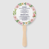 Éventail Aquarelle pivoines rose pastel bouquet floral (Devant)