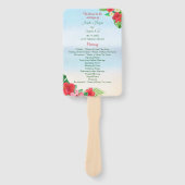 Éventail Aquarelle Plage tropicale Mariage floral (Devant)