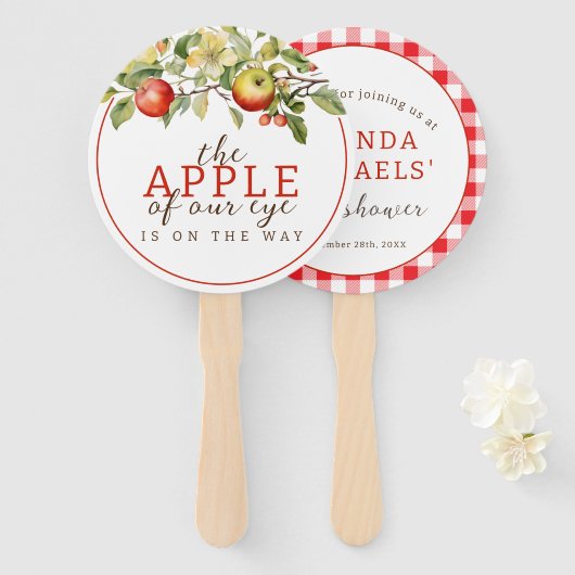 Éventail Aquarelle Pomme de notre oeil Chute bébé Douche (Devant et derrière)