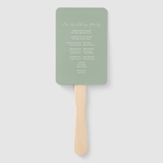 Éventail Aquarelle Programmes de mariage Branche de l'olive (Dos)