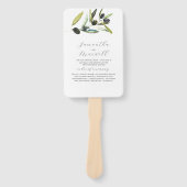 Éventail Aquarelle Programmes de mariage Branche de l'olive (Devant)