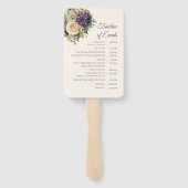 Éventail Aquarelle Purple Fleur Bouquet-Mariage Programme- (Dos)