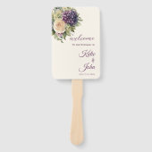 Éventail Aquarelle Purple Fleur Bouquet-Mariage Programme- (Devant)