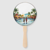 Éventail Aquarelle République Dominicaine Destination Maria (Dos)