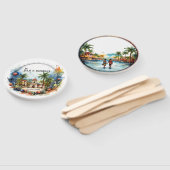 Éventail Aquarelle République Dominicaine Destination Maria (Non-assemblé)