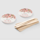 Éventail Aquarelle Rose Blush C'est un Baby shower fille (Non-assemblé)