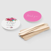 Éventail Aquarelle rose Boho Chic Baby shower Floral (Non-assemblé)