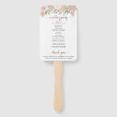 Éventail Aquarelle rose Boho Chic Floral Wedding Programme (Dos)
