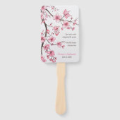 Éventail Aquarelle rose cerisier Mariage floral (Devant)