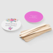 Éventail Aquarelle rose chaud Faveur mariage floral (Non-assemblé)