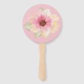 Éventail Aquarelle rose Fête des mariées florale (Dos)
