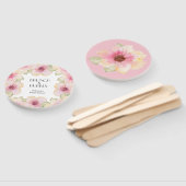 Éventail Aquarelle rose Fête des mariées florale (Non-assemblé)