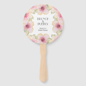 Éventail Aquarelle rose Fête des mariées florale (Devant)