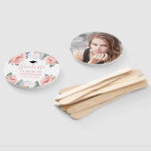 Éventail Aquarelle rose Floral Photo Classe de graduation (Non-assemblé)