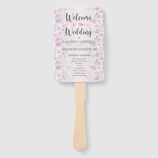 Éventail Aquarelle rose pâle (Devant)