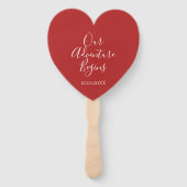 Éventail Aquarelle rose rouge floral moderne double bonheur (Dos)