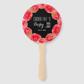 Éventail Aquarelle Roses rouges Fête des mariées Derby (Dos)