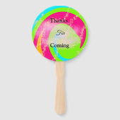 Éventail Aquarelle rouge orange peinte à la main mariage pe (Dos)