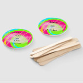 Éventail Aquarelle rouge orange peinte à la main mariage pe (Non-assemblé)