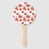 Éventail Aquarelle Rouge Pavot vert 50e anniversaire (Dos)