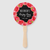 Éventail Aquarelle Rouge Roses Derby Day (Devant)