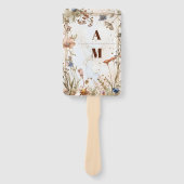 Éventail Aquarelle rustique Mariage bois (Devant)