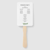 Éventail Aquarelle Verdure Feuille programme de mariage Fan (Dos)