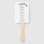 Éventail Aquarelle Verdure Feuille programme de mariage Fan (Devant)