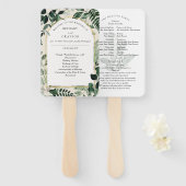 Éventail Aquarelle Verdure Mariage voûté moderne (Devant et derrière)