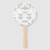 Éventail Aquarelle verte avec Mariage Cercle d'or (Dos)