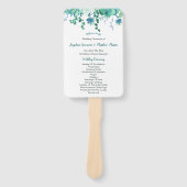 Éventail Aquarelle verte Succulents Programmes de mariage (Devant)