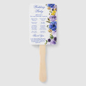 Éventail Aquarelle violet et Mariage de fleurs de crème (Dos)