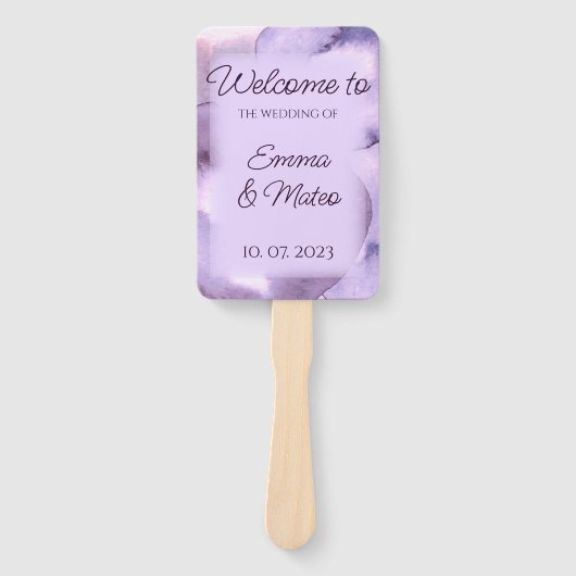 Éventail Aquarelle violette (Devant)