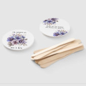 Éventail Aquarelle violette et bleu Mariage floral (Non-assemblé)