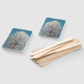 Éventail Arbre blanc contre ciel bleu sans nuages (Non-assemblé)