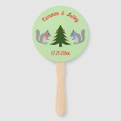 Éventail Arbre de Noël décorant Mariage écureuils (Devant)