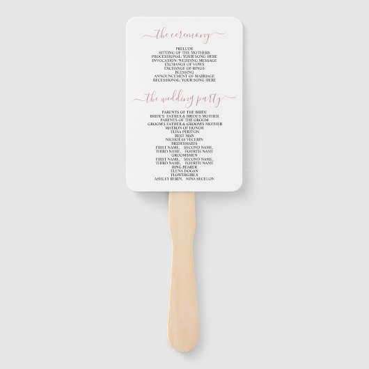 Éventail Arc de fleurs roses poussiéreuses, programme de ma (Dos)