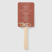 Éventail Arche avec programme de mariage de fleurs en terre (Dos)