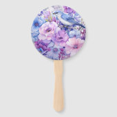 Éventail Argent, bleu Icy et Mariage floral Lilac (Dos)